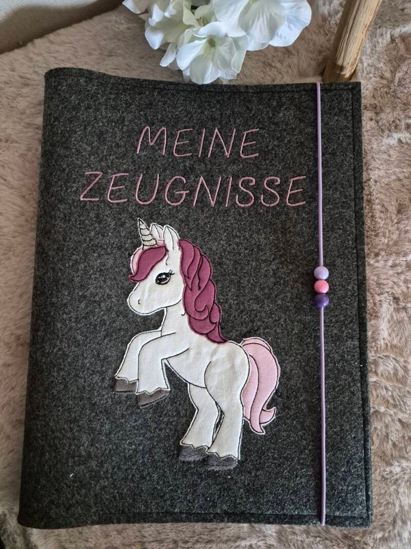 Zeugnismappe Einhorn