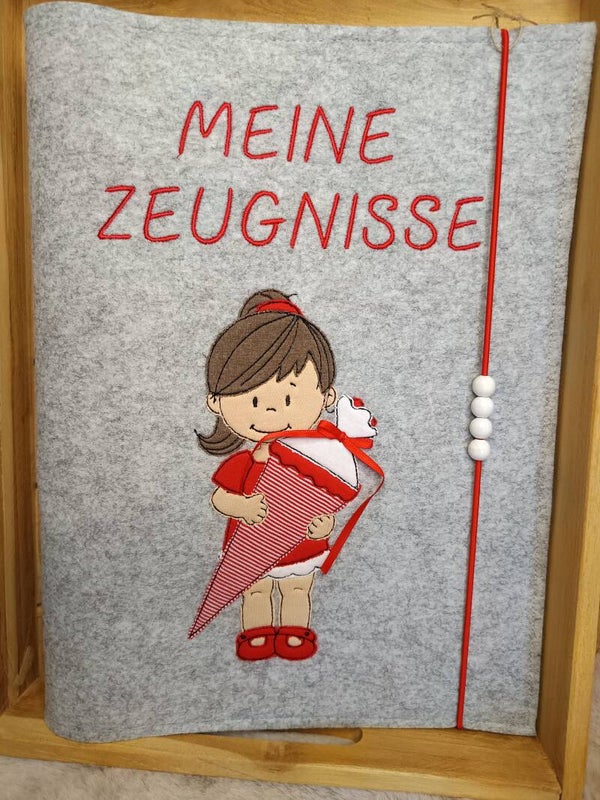 Personalisierte Zeugnismappe Mädchen Schultüte