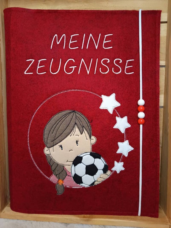 Personalisierte Zeugnismappe Fußball Mädchen