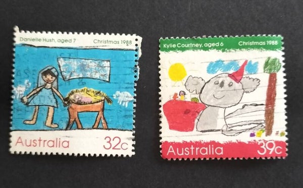 Lot 12 - 1988 Christmas Drawings Set of 2