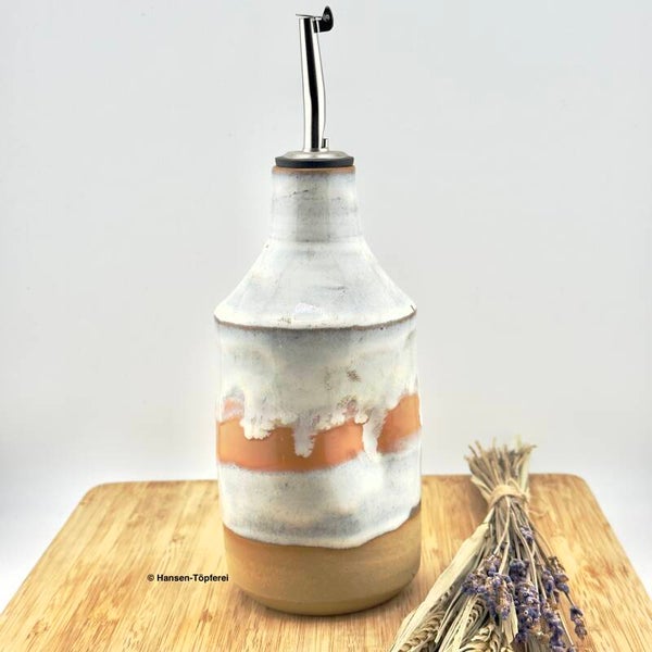 Ölflasche weiß/orange