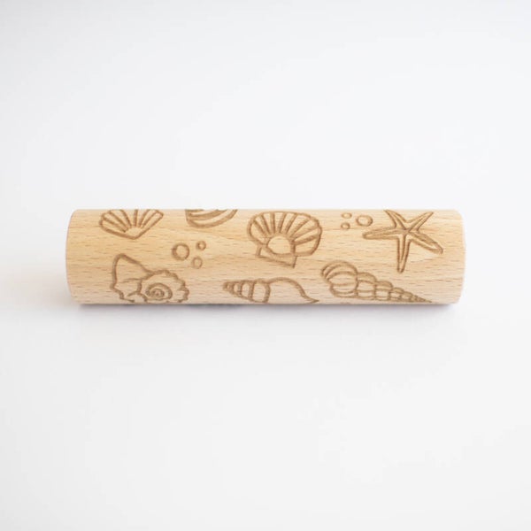 Houten roller - schelpen