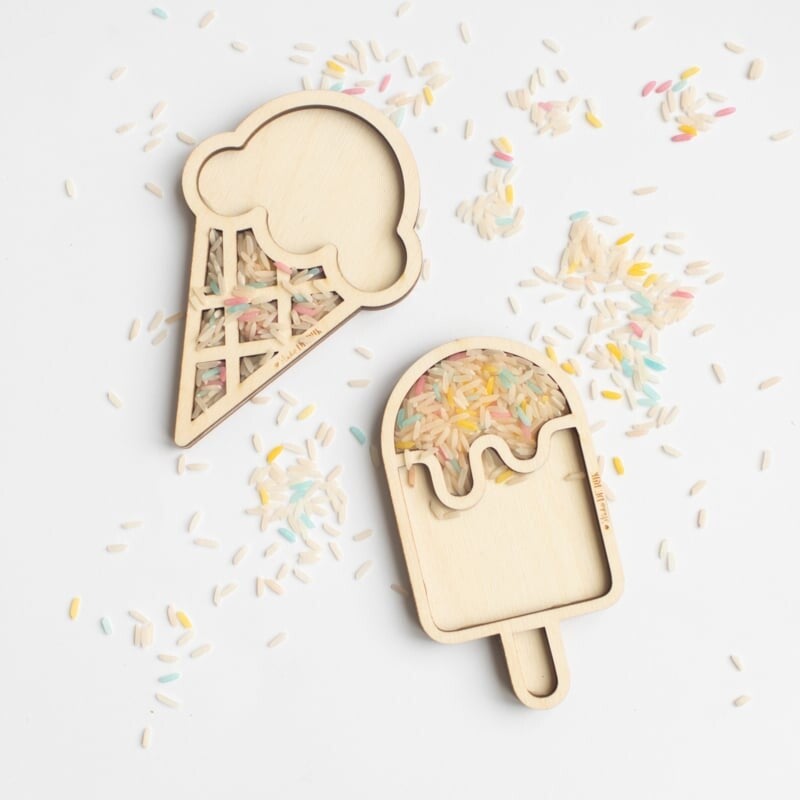 Houten speeltrayset - ijsjes