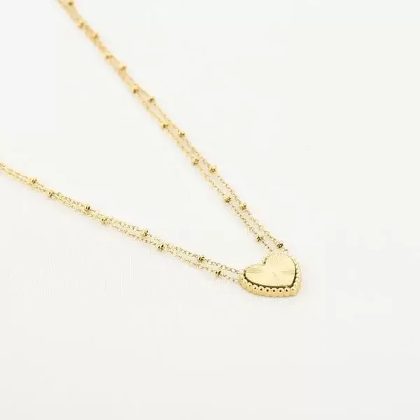 Dubbele ketting met hartje