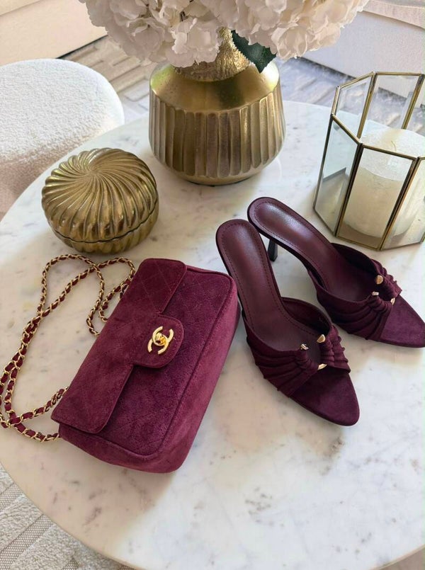 Suède Burgundy Heels