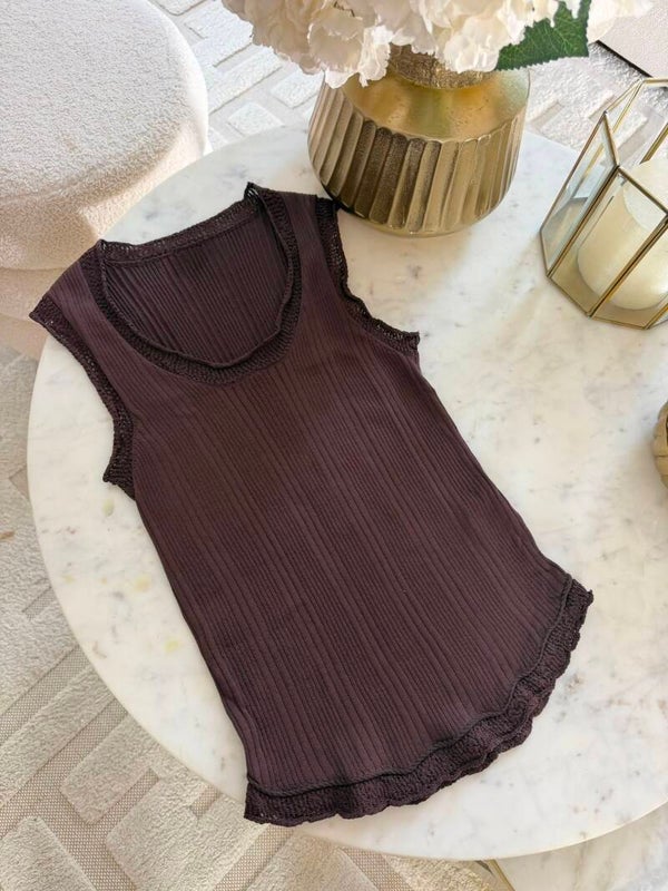 Brown Lace Top
