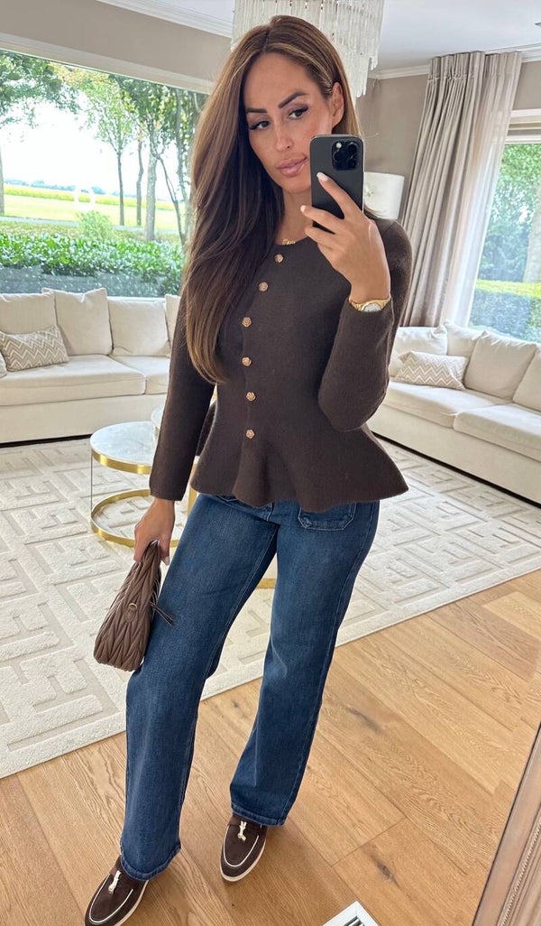 Peplum Brown Vest