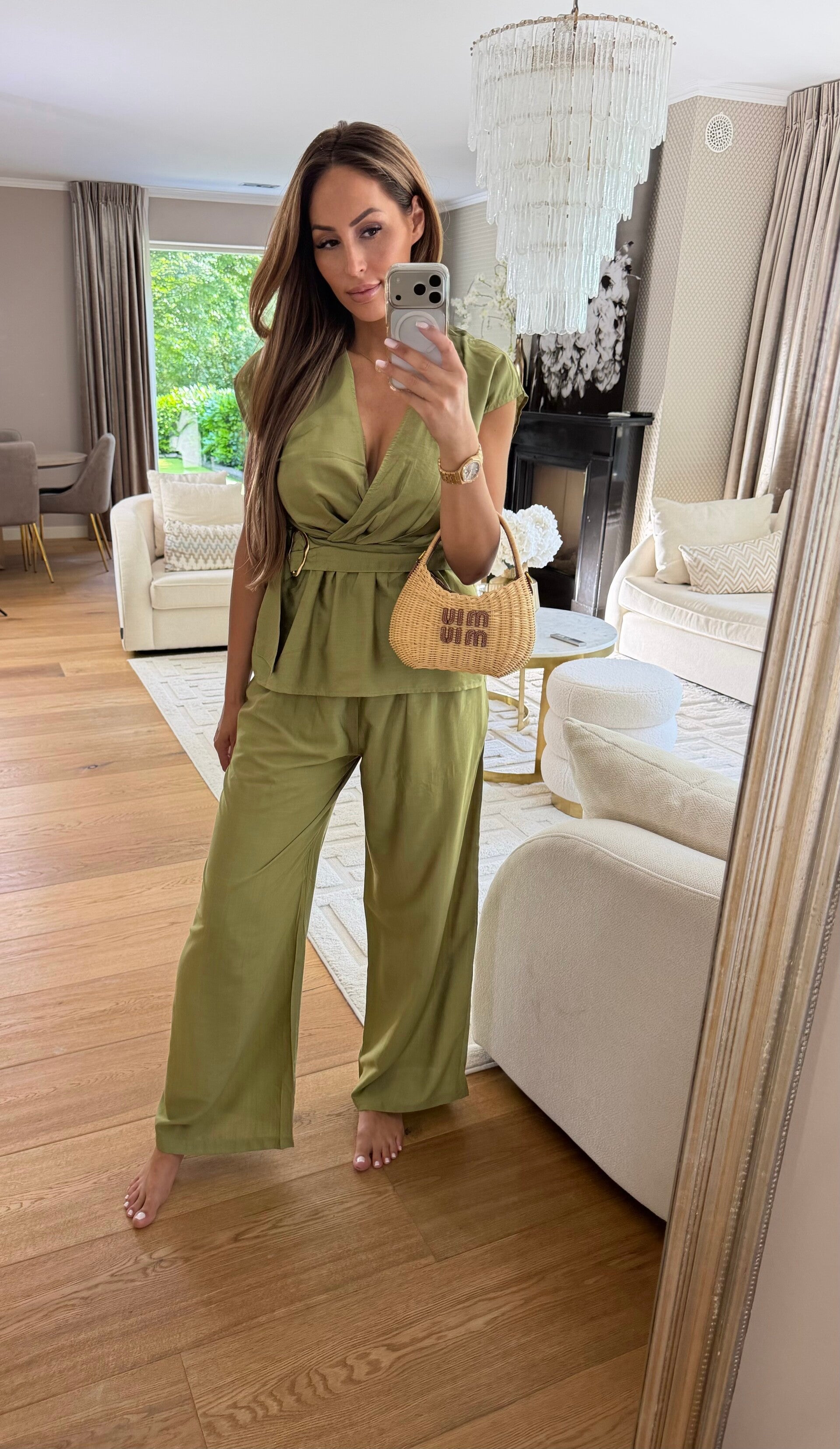 Green V Hals Set