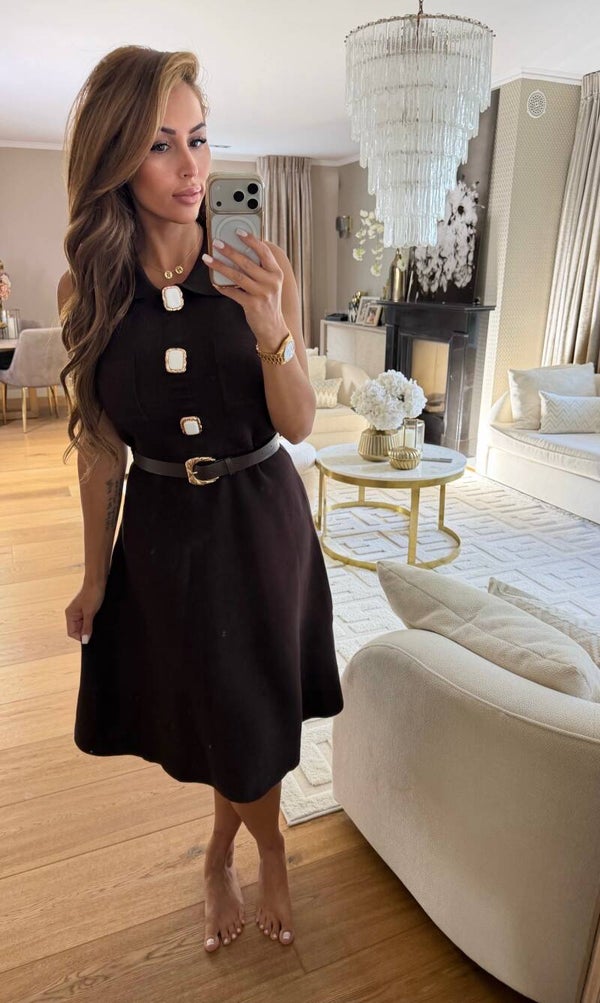 Belt Button Dress