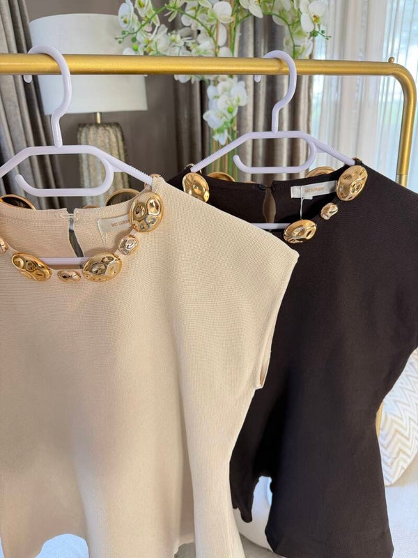 Golden Top Peplum
