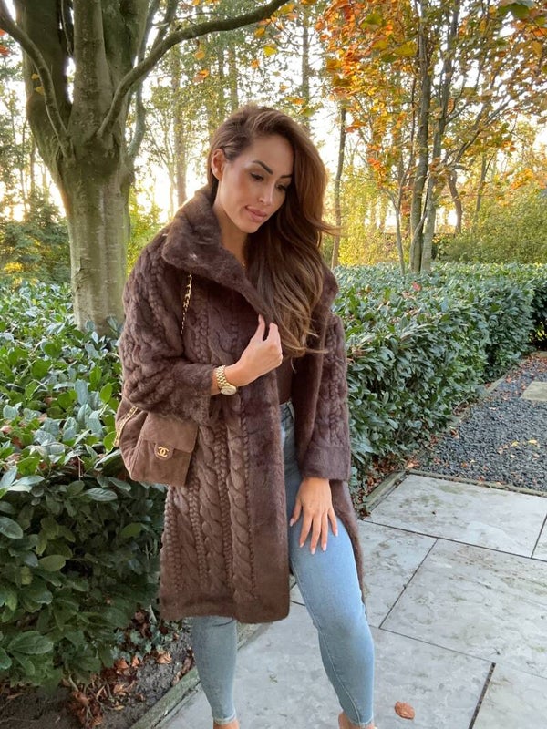 Fur Brown kabel Coat