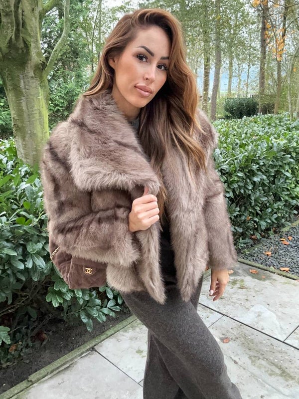 Fur Taupe long