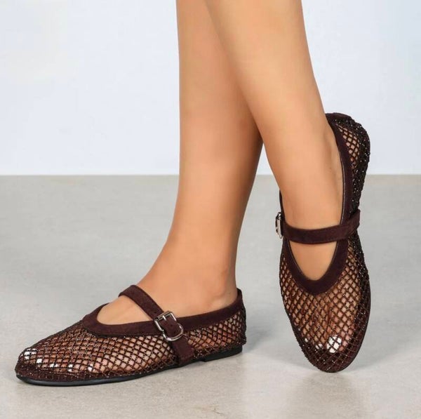 Mary Jane Flats Brown