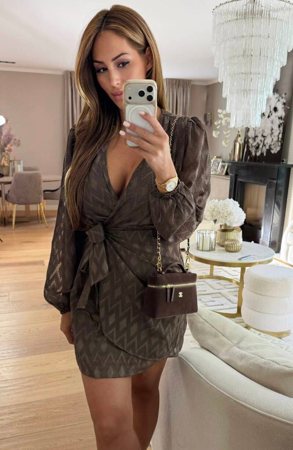 Zigzag Brown Dress