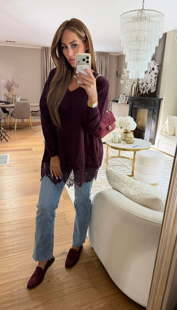 Bordeaux Lace trui