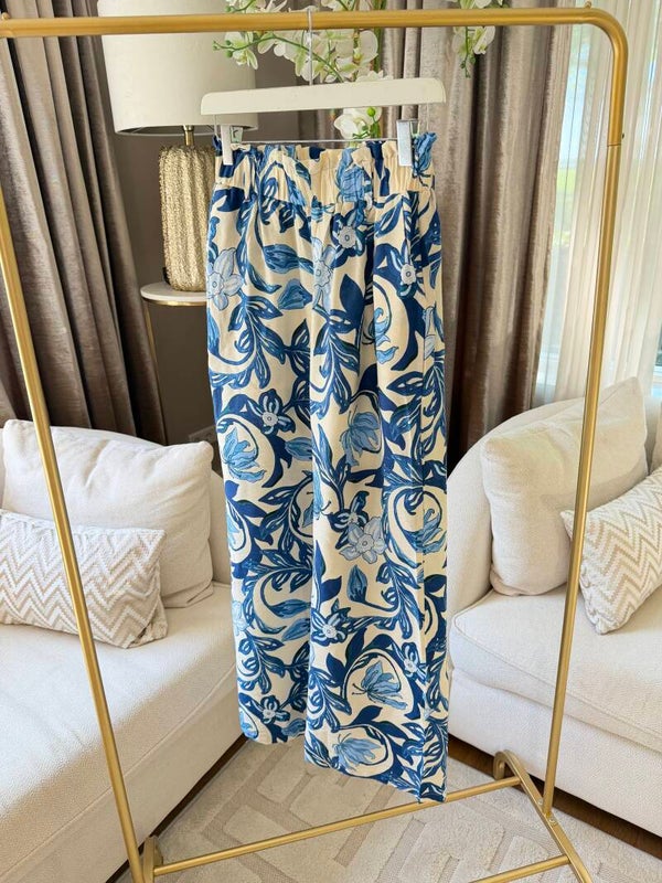 Blue Flower Pants