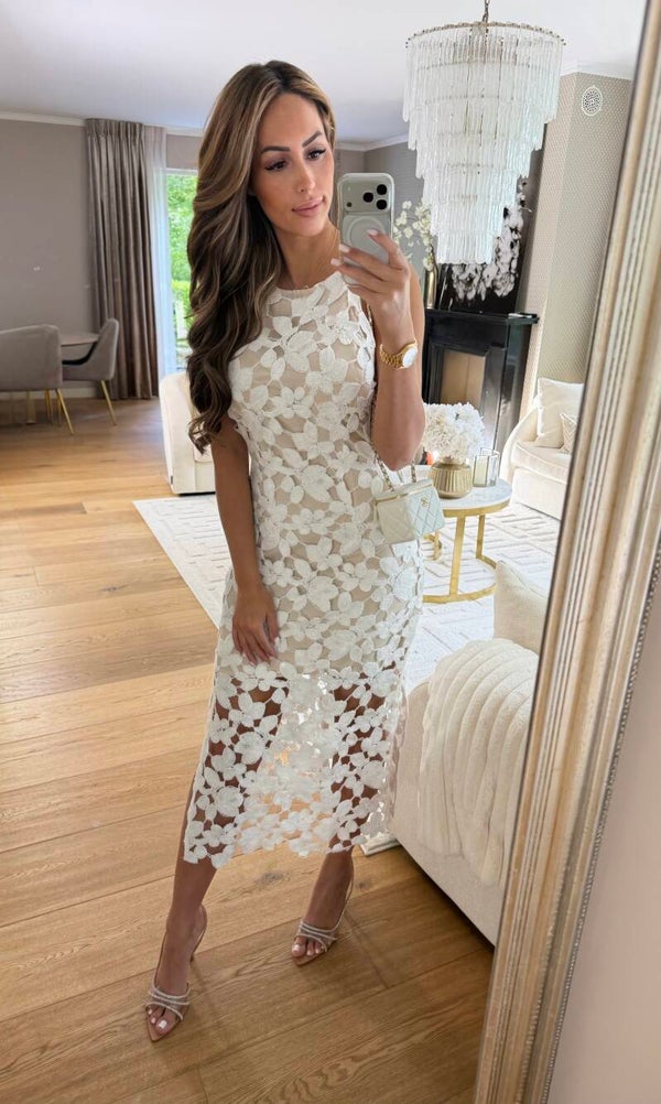 White Flow Lace Dress