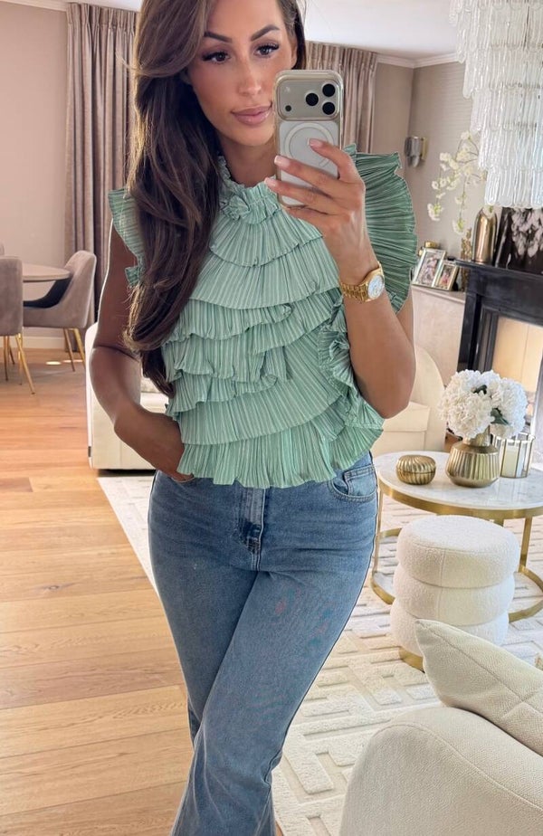 Mint Rousel Top