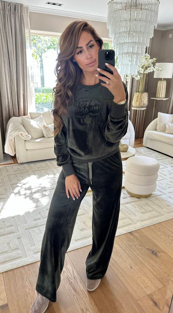 Milano velours Set green