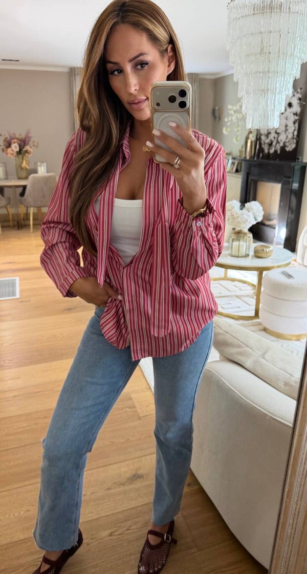 Wine Stripe Blouse