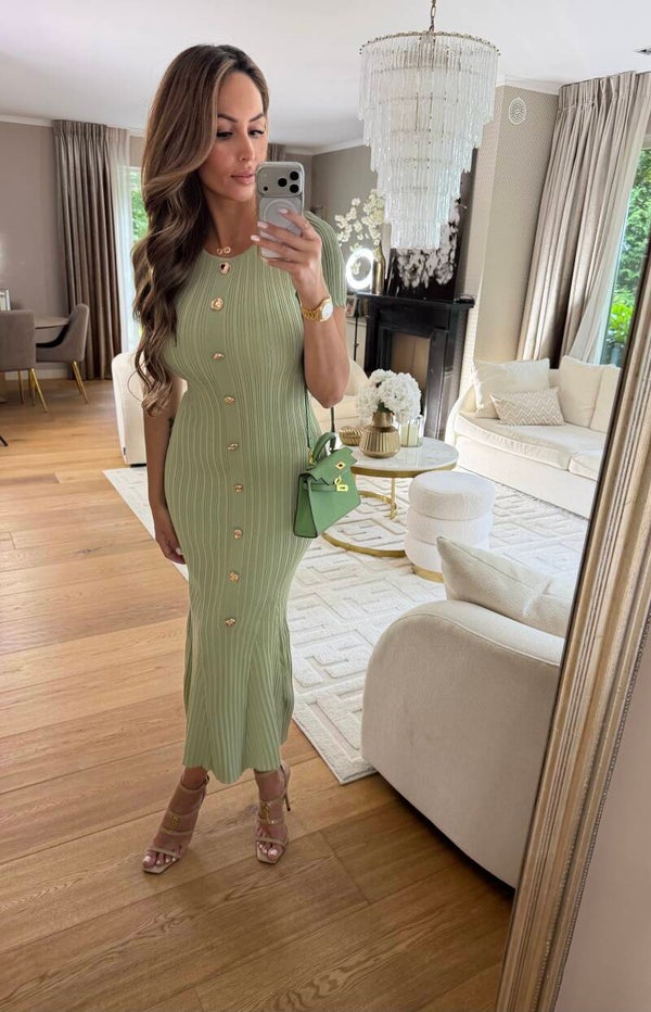 Green Button Dress
