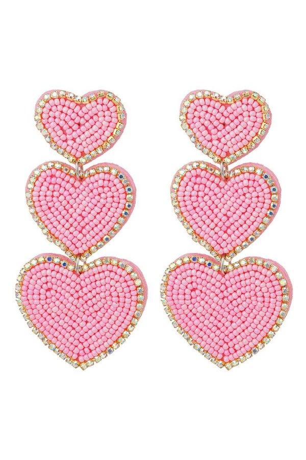 Oorbellen "Kralen harten"