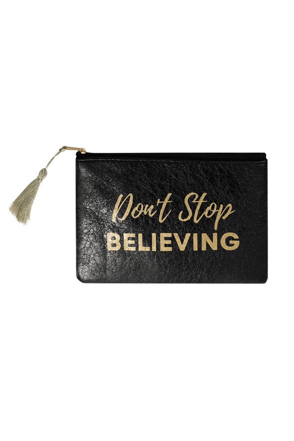 Make-up tas "Metallic quote"