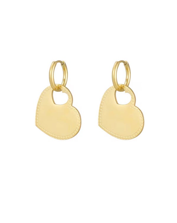 Oorbellen "Hart bedel"