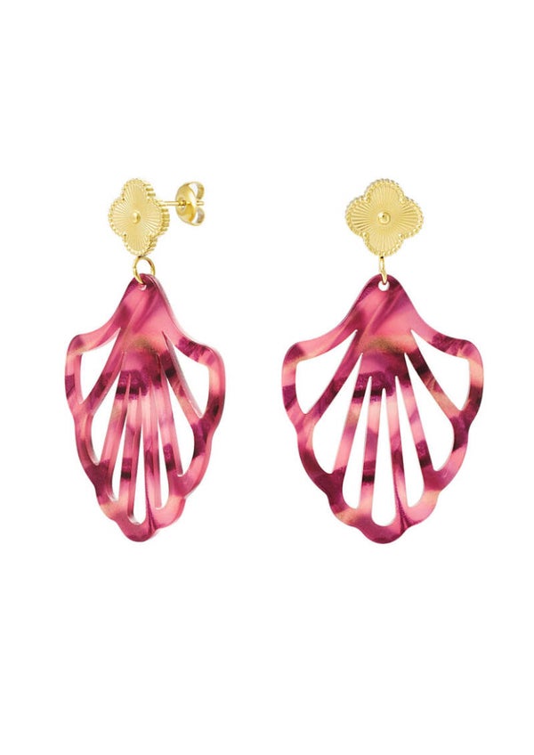 Oorbellen “Klaver en schelp”