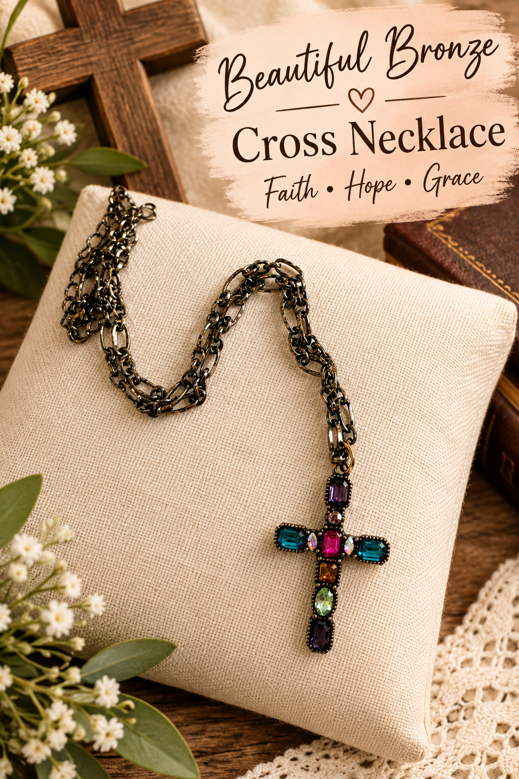 Bronze Cross Necklace