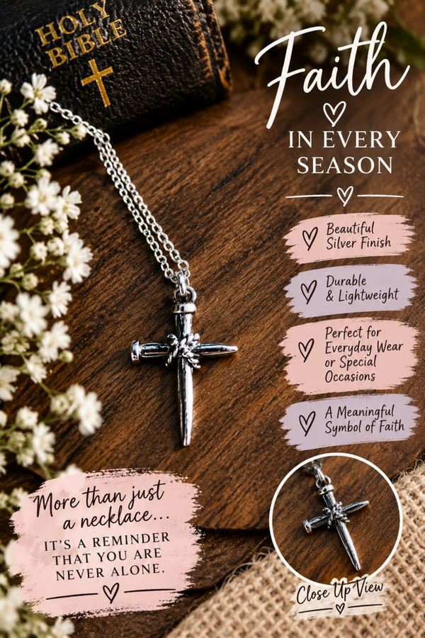 Silver Nail Cross Necklace