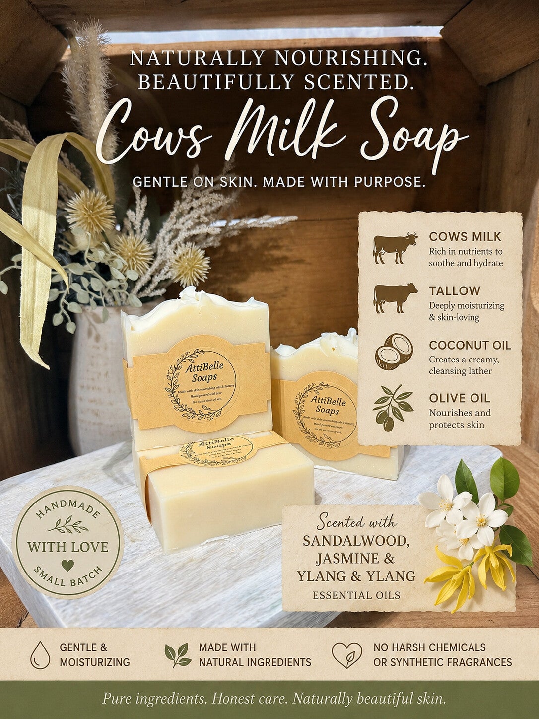 Sandalwood Blossom Cows Milk Tallow Bar