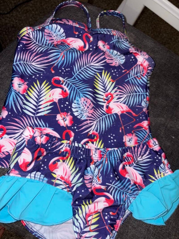 Little girls flamingo bathing two piece suit