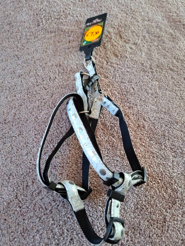 Dog fashion tuig, nylon PU bubble wit 40-55cm x 15mm