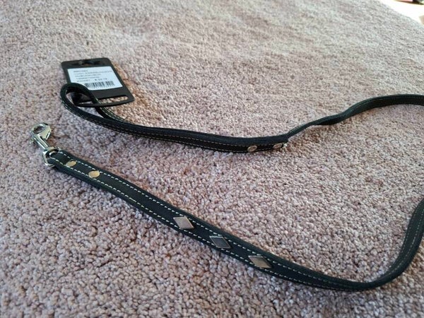 Dog fashion lijn, zwart en ruit 100cm x 12mm