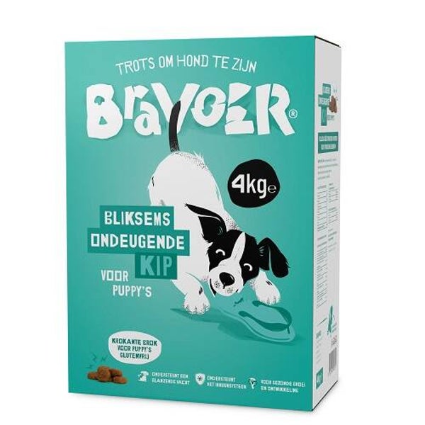 Bravoer Bliksems Ondeugende Kip voor puppy's 4 kg (WORDT NIET VERZONDEN)