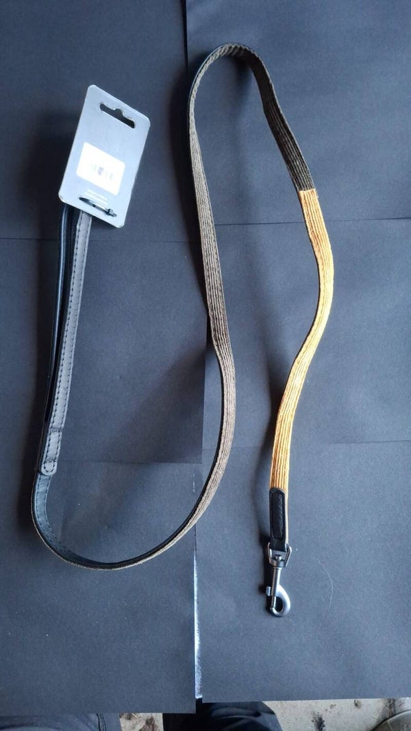 51 degrees north lijn, imitatieleer zwart (1 kant) en ribstof donkergroen/geel (1 kant) 120x12mm