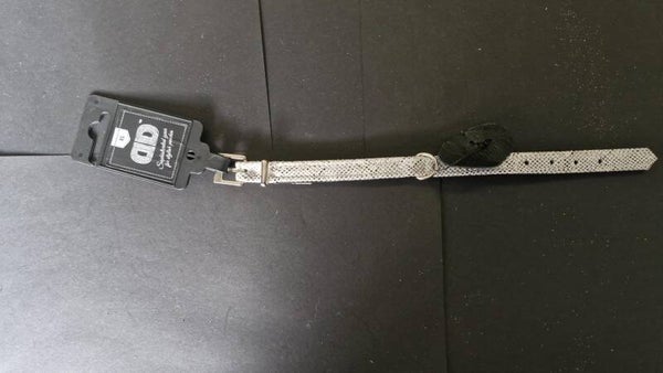 Diamond Dog halsband, echt leer slangenhuidprint