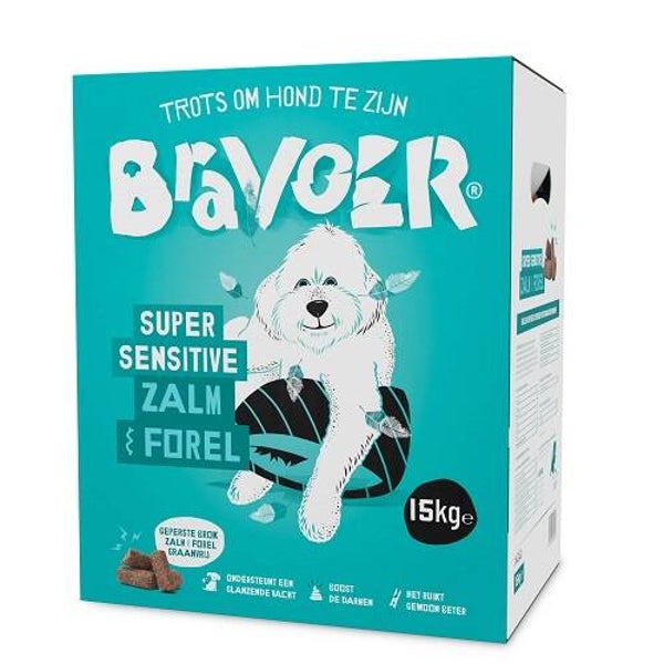 Bravoer Super Sensitive Zalm & Forel 15 kg (WORDT NIET VERZONDEN)