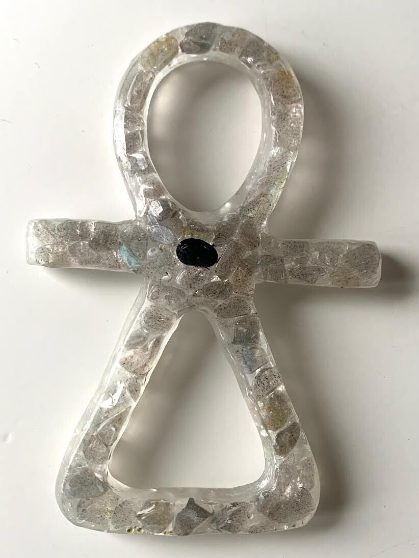 Kristallen Tanit Labradoriet, Sardijnse kwarts, Masterpiece, Satya Mani Azeztuliet, Lemurische laserkwarts, Herkimerdiamant, Zilver