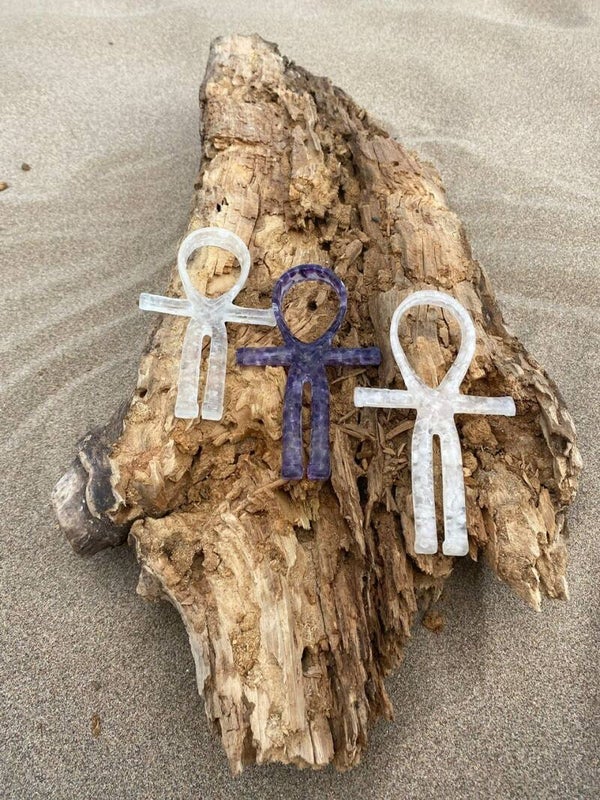 Kristallen LevensAnkhen (15 cm) Gouden Driehoek