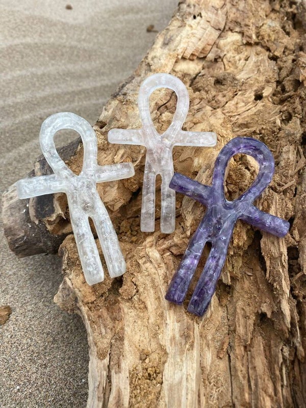 Kristallen KindAnkh (9cm) Bergkristal