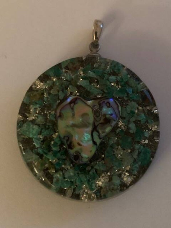 Orgonite Hanger Medium  Abalone Zilver # 3