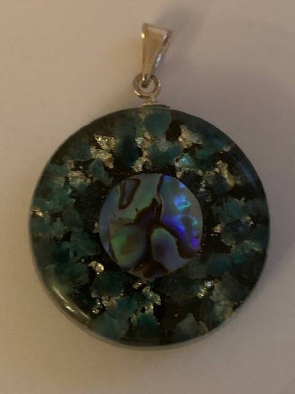 Orgonite Hanger Medium  Abalone Zilver # 4