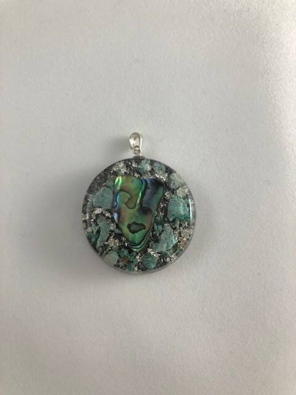 Orgonite Hanger Medium  Abalone Zilver 1