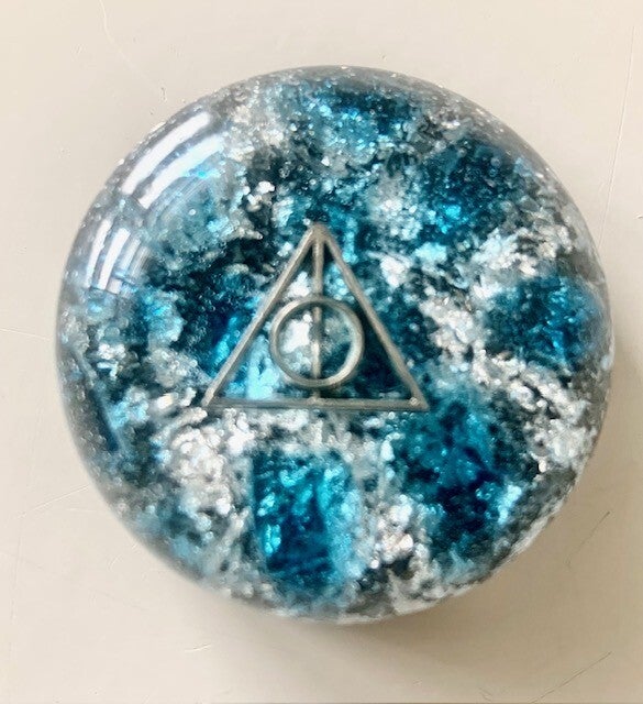 Bolle Orgonite Buster Siberisch Blue, Geometrie, Shungite, Herkimeriamant, Dubbeleinder ,Zilver