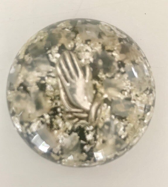 Bolle Orgonite Buster Maansteen, Namastehandjes, Shungite, Herkimerdiamant, Dubbeleinder, Zilver