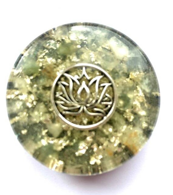 Midden Orgonite Buster, Maria Magdalena kwarts, Lotusbloem, Shungite, Herkimerdiamant, Dubbeleinder, Zilver