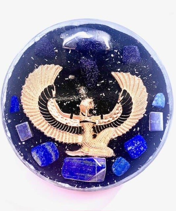 Orgonite WateroplaadBuster *Isis* Lapis Lazuli *Goudstroom*Shungite* Herkimerdiamant Dubbeleinder