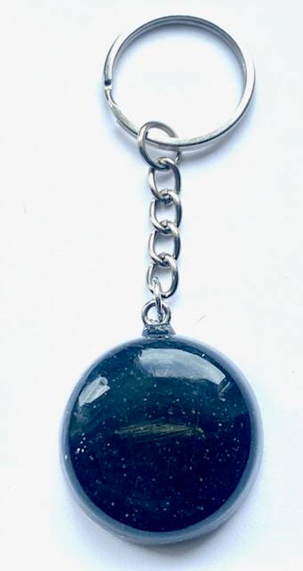Orgonite Sleutelhanger Shungite, Herkimerdiamant, Dubbeleinder